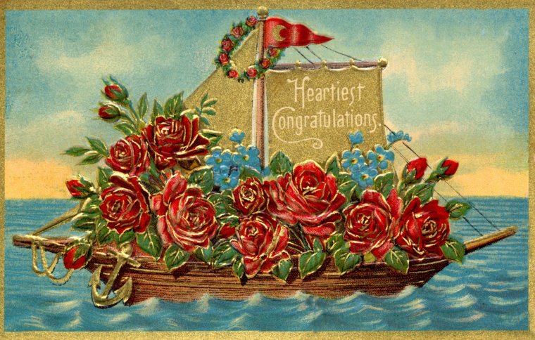 Старые открытки с розами