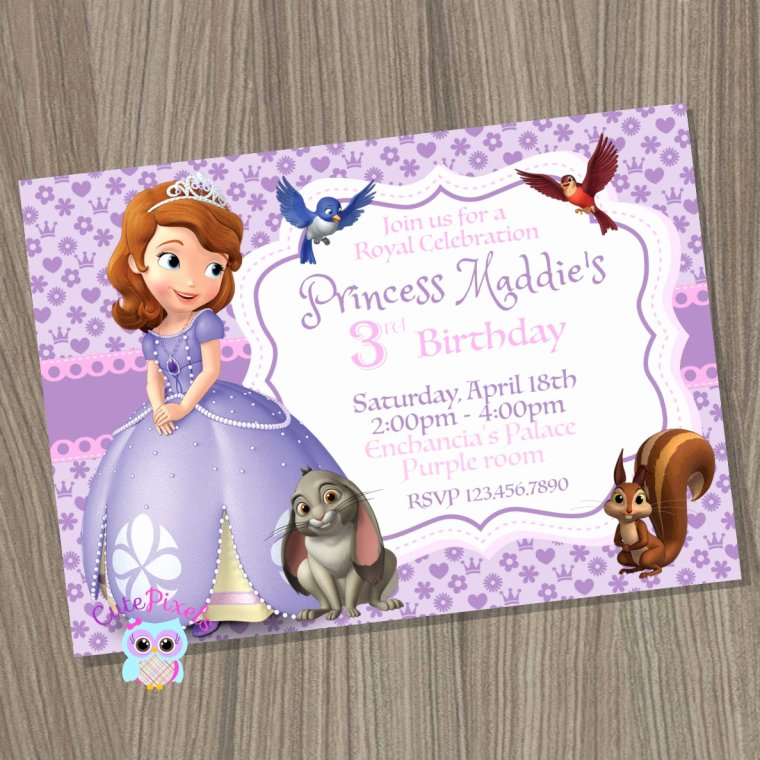 Приглашение на день рождения принцесса София