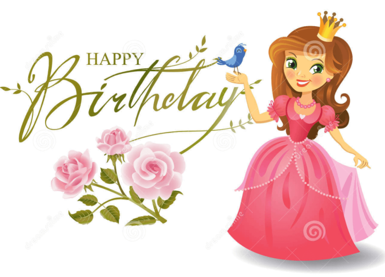 Happy Birthday Princess открытка для девочки