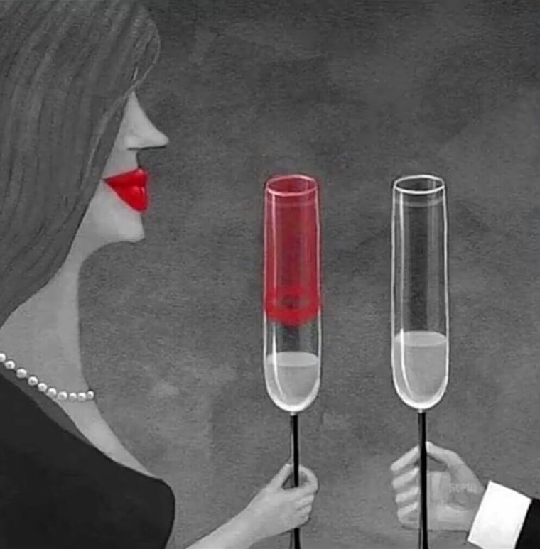 Помада на бокале