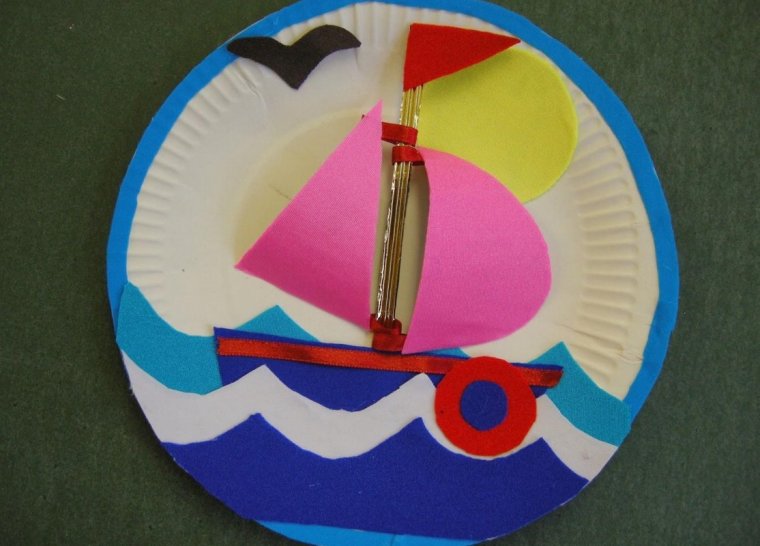 Скрапбукинг открытка с корабликом