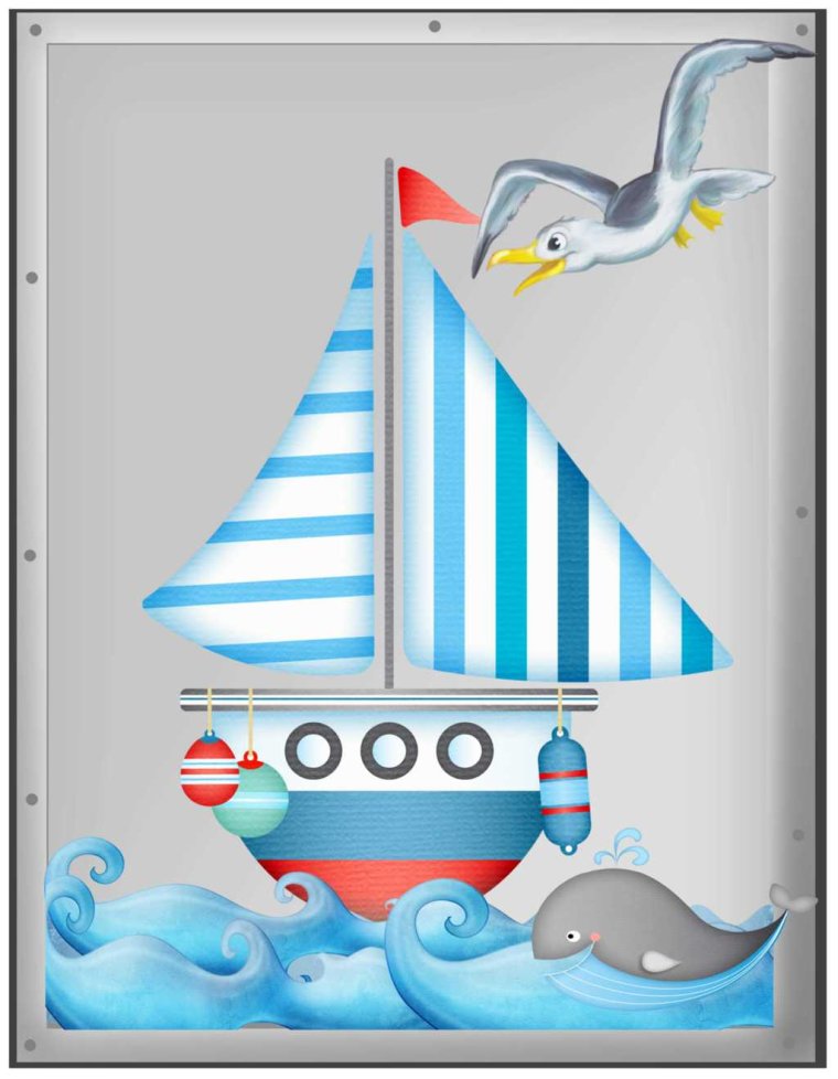 Киригами открытка кораблик