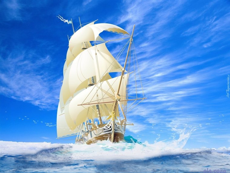 Раскладывающийся кораблик в открытке