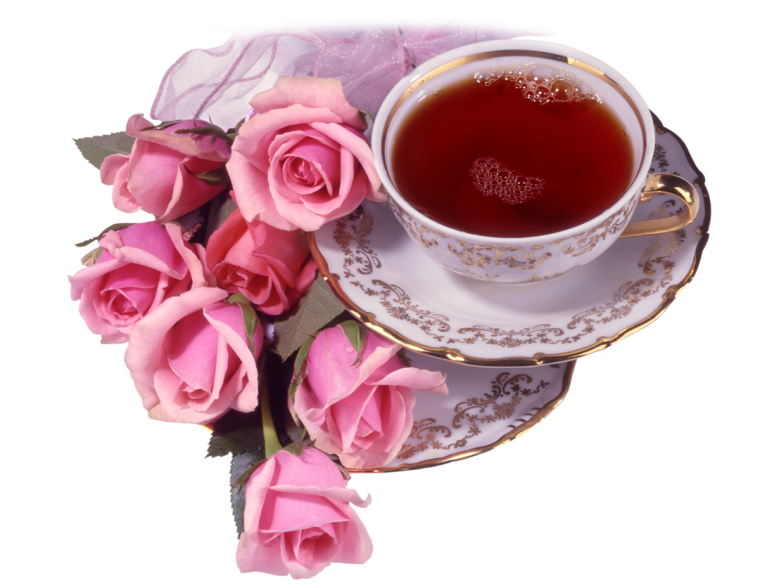 Чашка кофе и роза