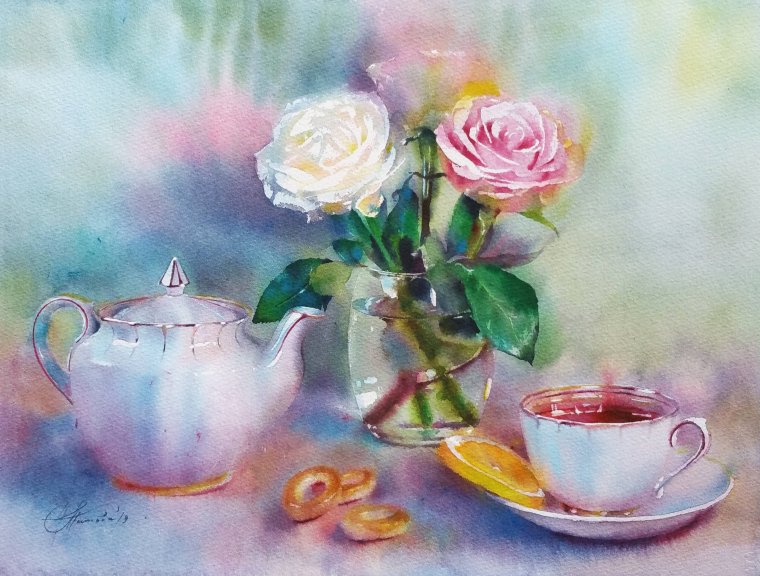 Натюрморт акварель любовь Титова