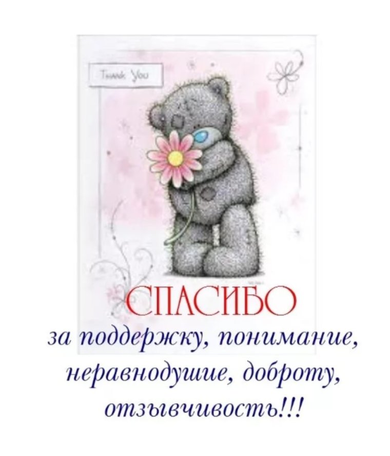 Спасибо за поддержку и понимание