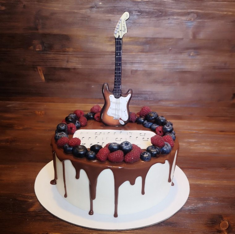 Открытка с изображением гитары