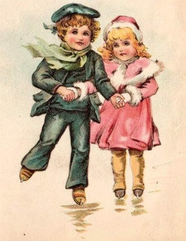 Открытки советские мальчик и девочка