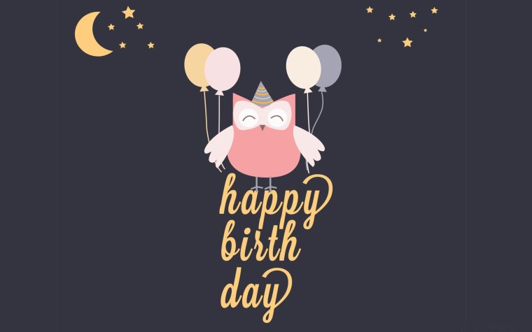 Минималистичная открытка с днем рождения