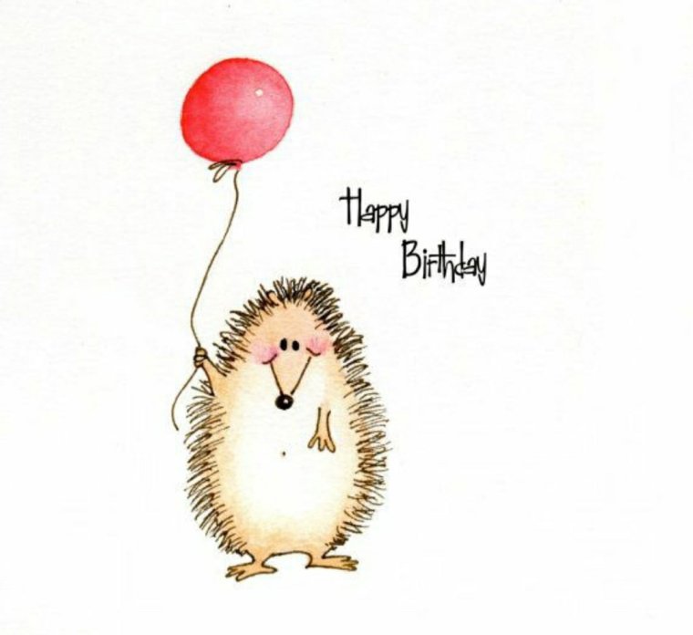 С днём рождения Акварельная открытка