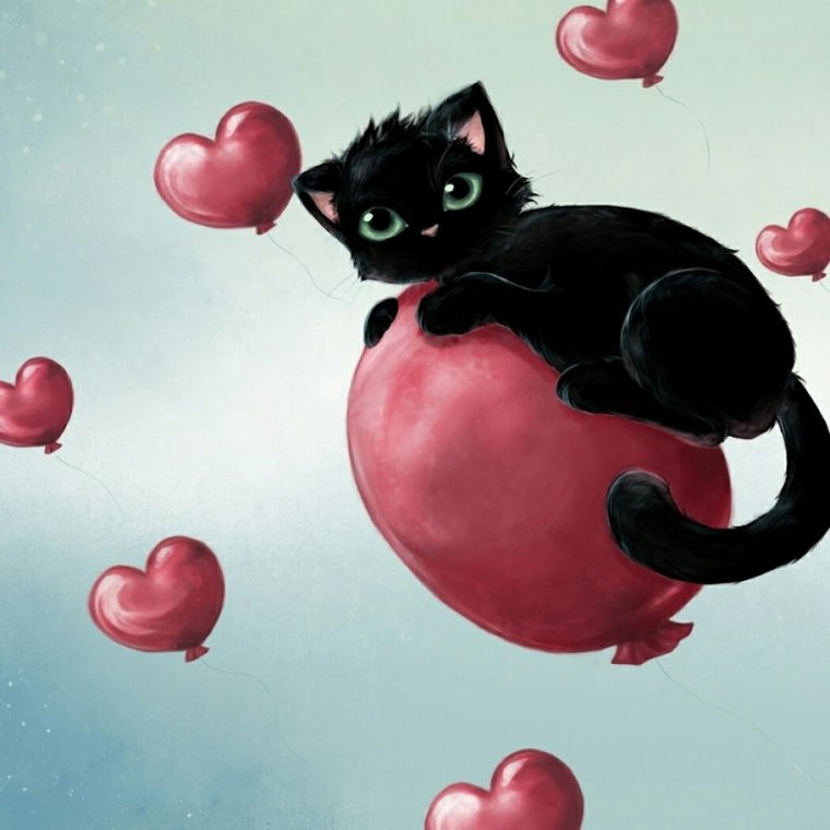 Котенок с сердечком