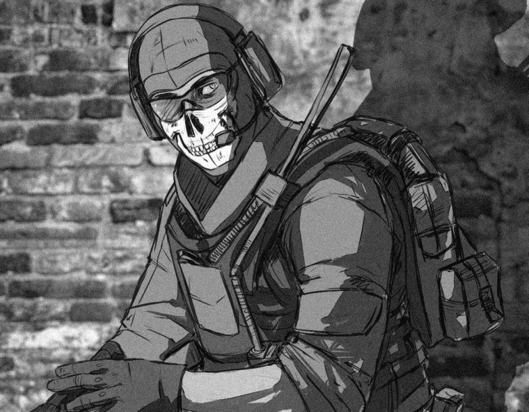 Нарисовать Гоуста из Call of Duty
