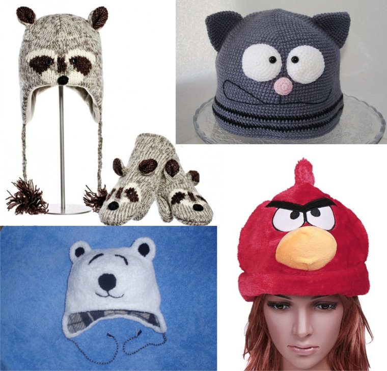 Шапки в виде животных