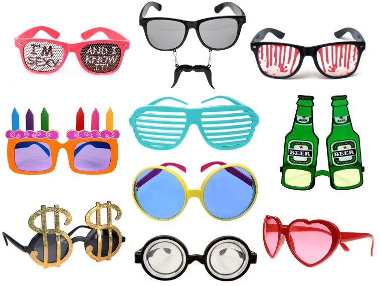 Коллекция смешных очков