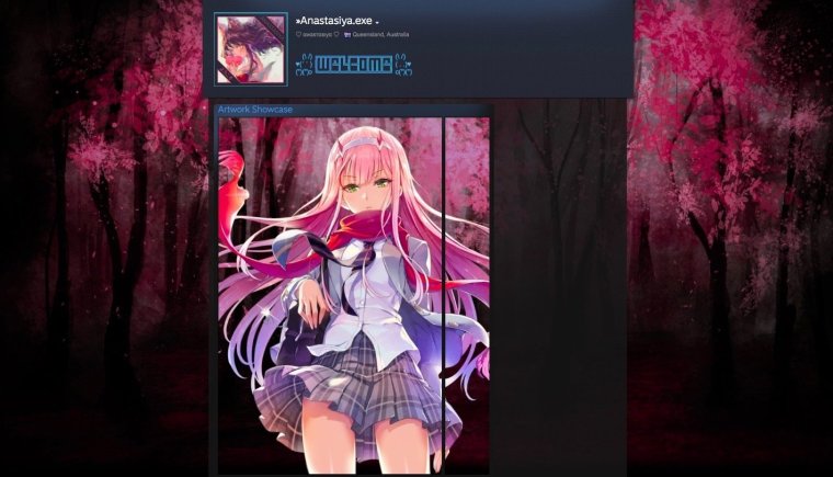 Розовый фон профиля Steam