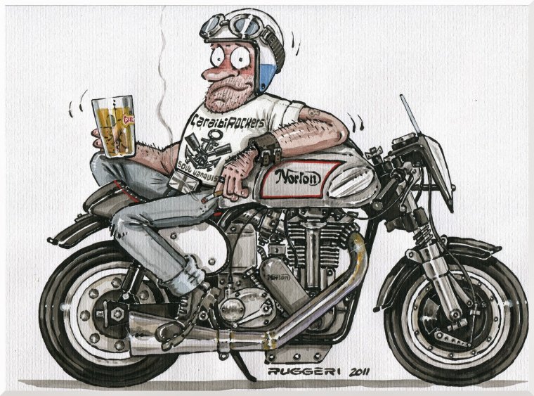 Байкер карикатура