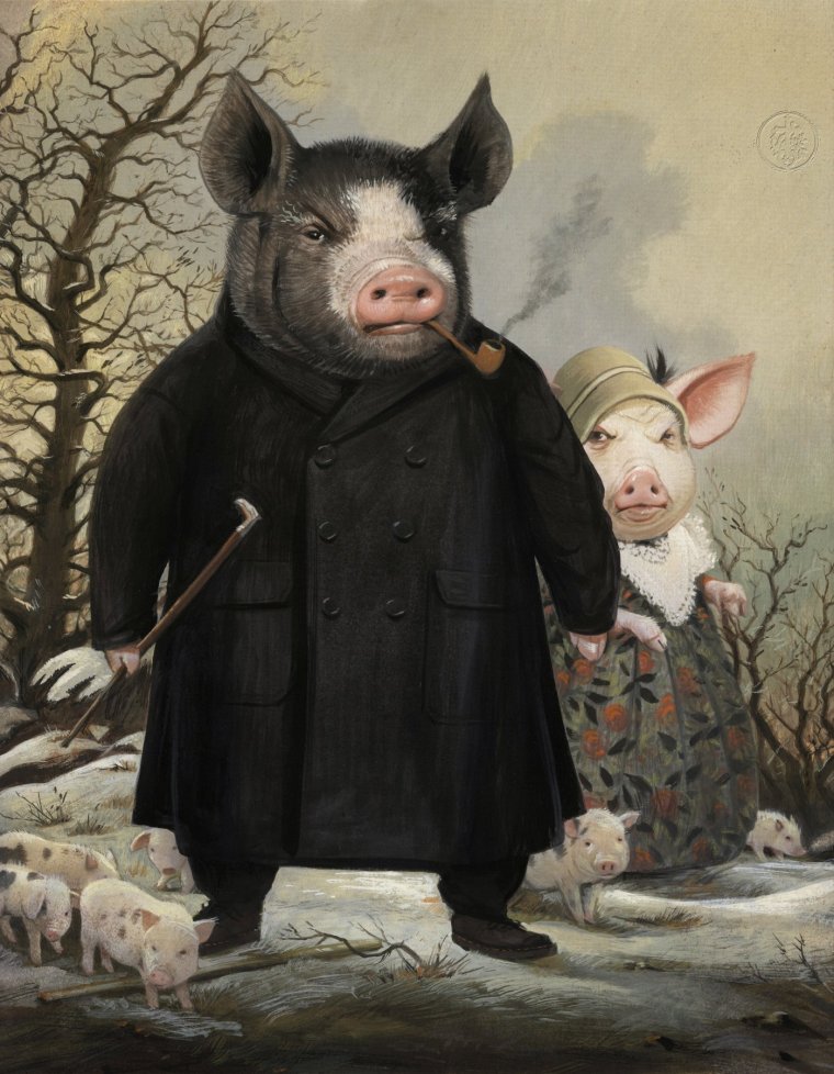 Рисунки свиней прикольные