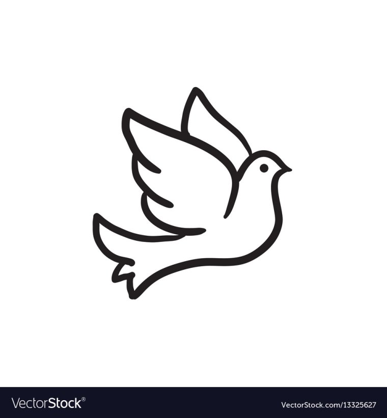 Белый голубь с веточкой в клюве