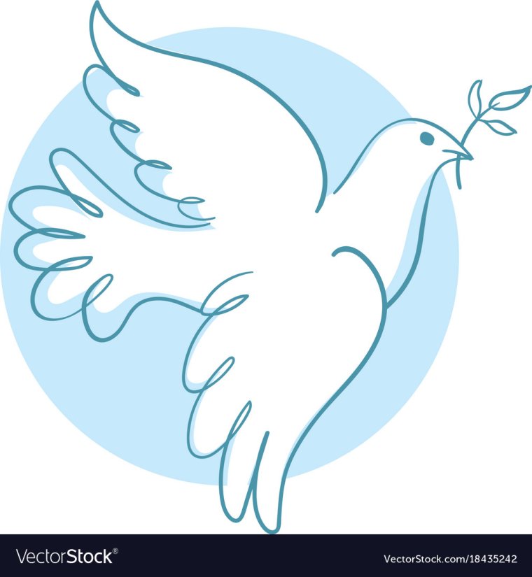 Голубь с веточкой оливы