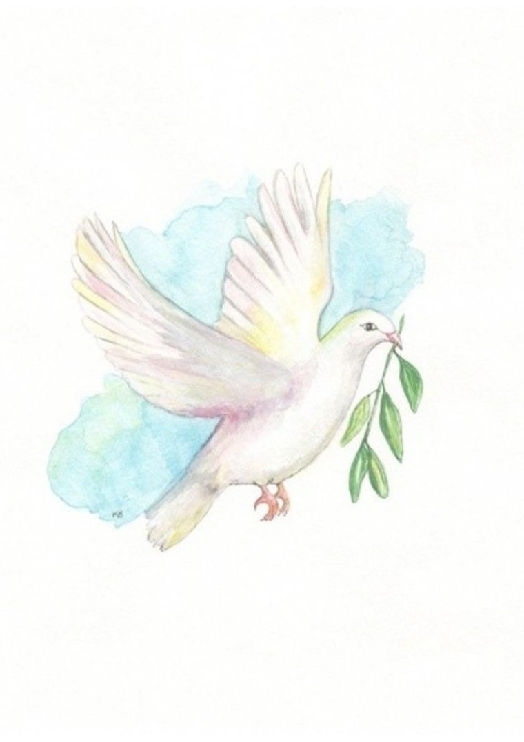 Голубь рисунок шаблон