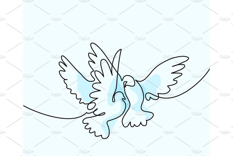 Птичка с веткой в клюве