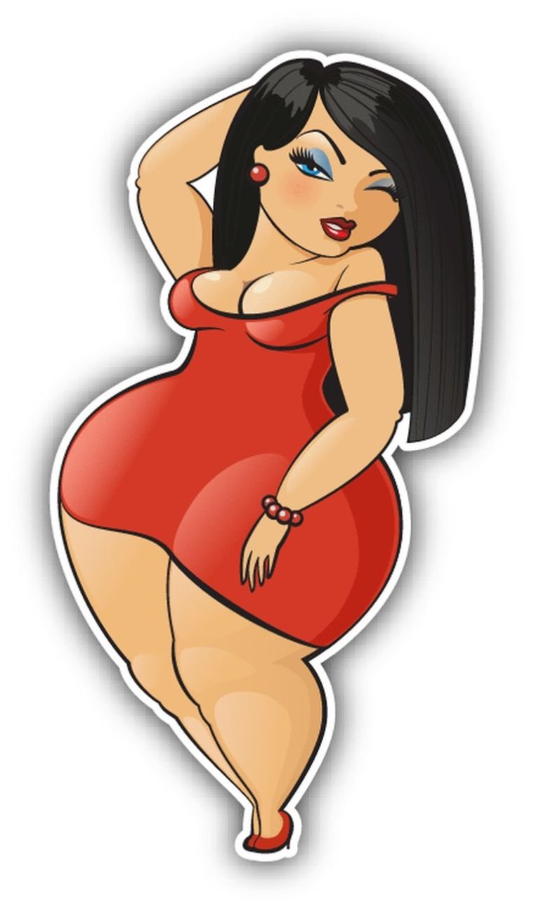 Полная девушка рисунок