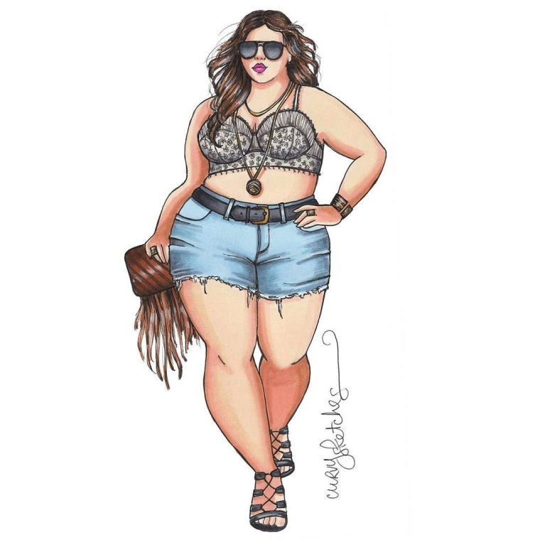 Мультяшная полная женщина