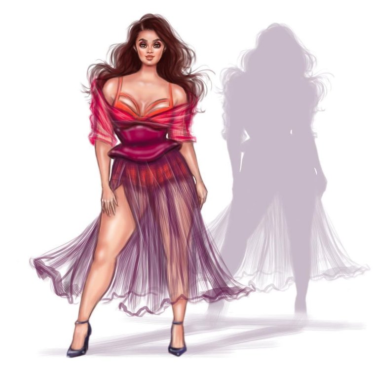 Полненькая девушка арт