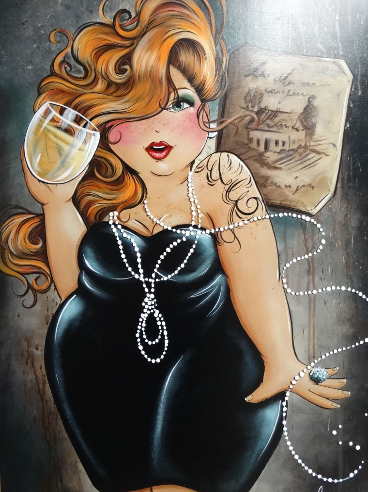 Полная девушка арт