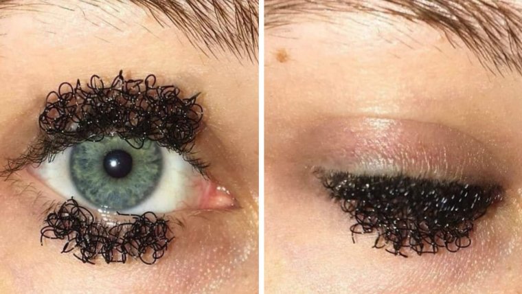 Нарощенные ресницы прикол