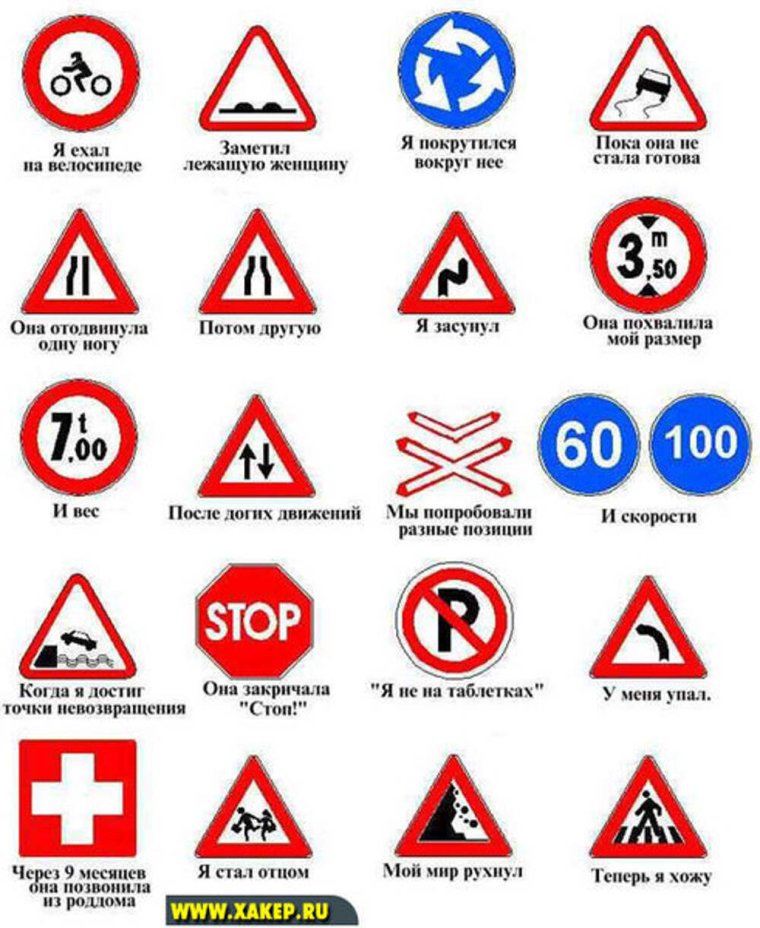 Прикольные дорожные знаки