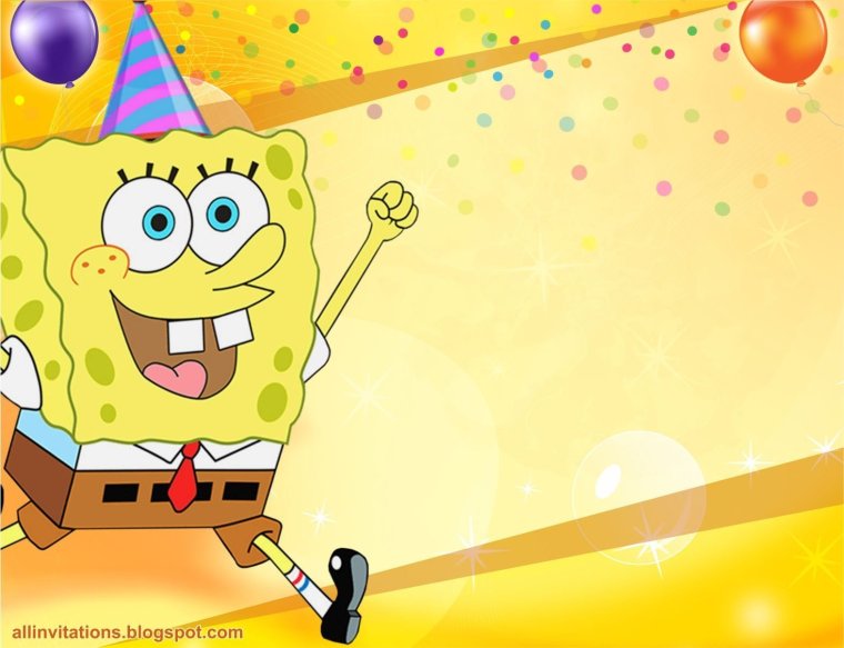 Пригласительные на день рождения губка Боб