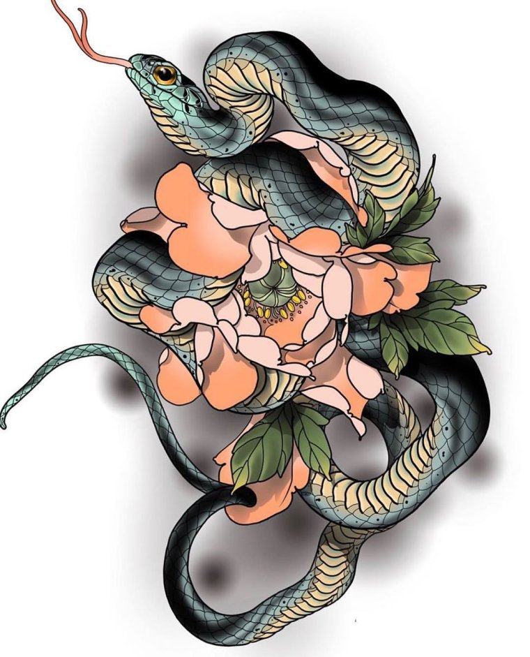 Тату змеи якудза