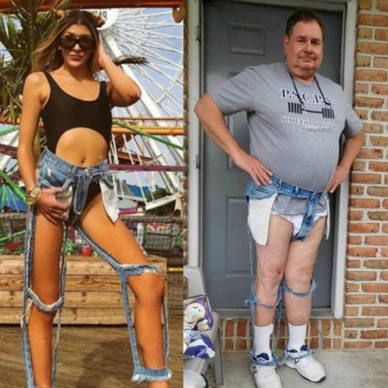 Рваные джинсы прикол