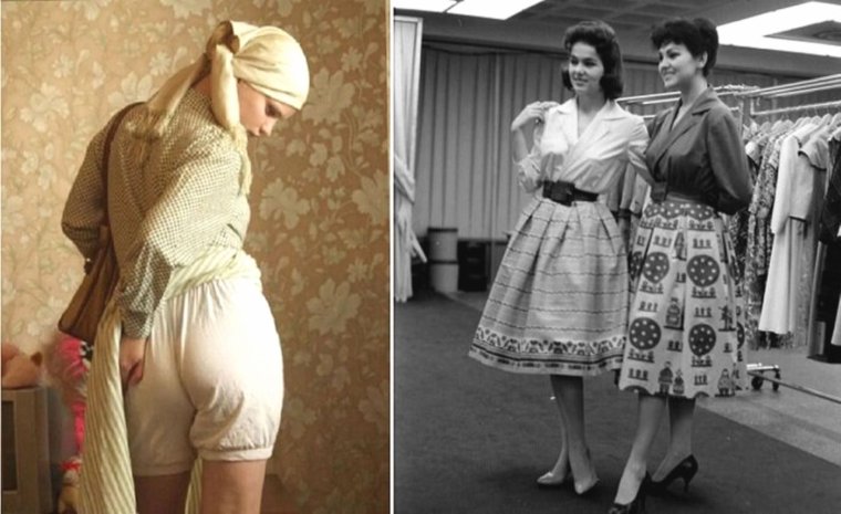 Женщины в панталонах и чулках