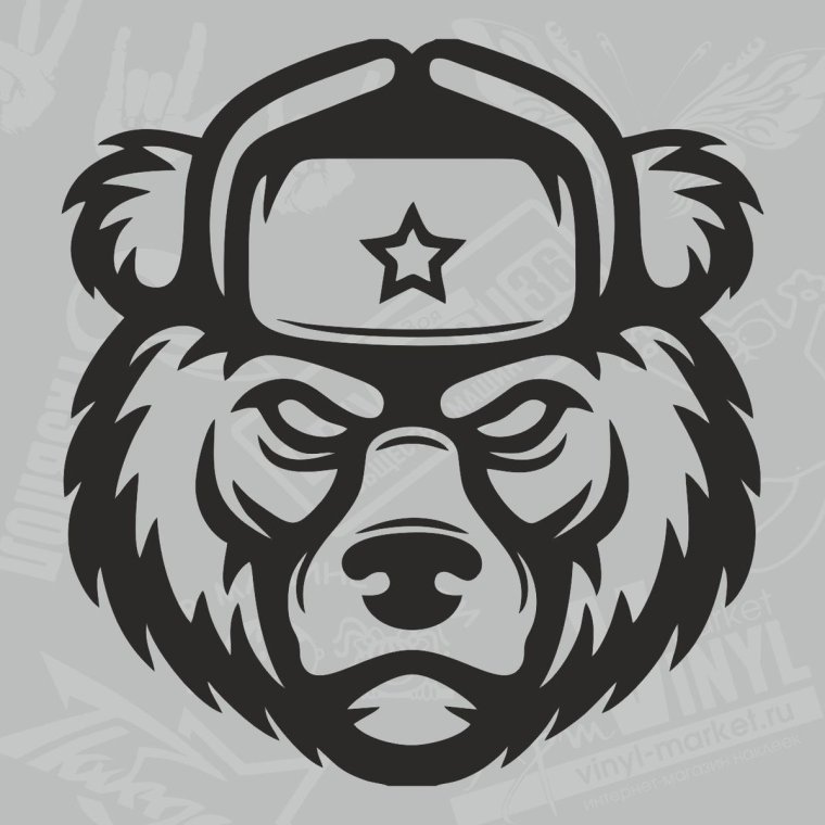 Наклейка медведь на машину