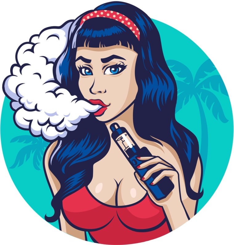 Девушка с ВЕЙПОМ арт