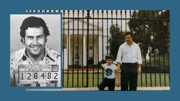 Пабло Эскобар с сыном фото возле белого дома