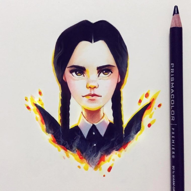 Эскиз тату семейка адамсов