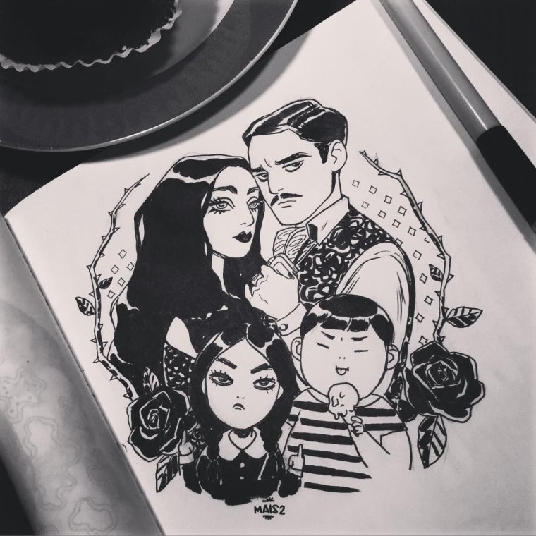 Венсдей Аддамс арт