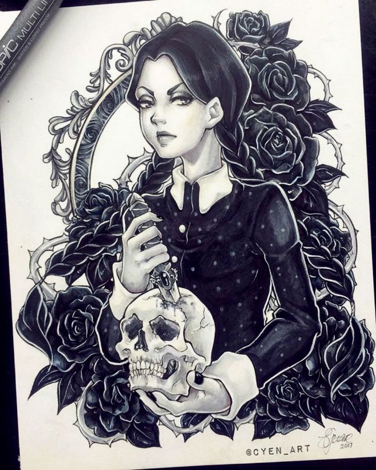 Уэнсдей Аддамс взрослая арт