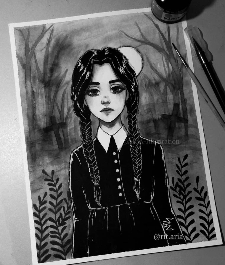 Уэнздей Аддамс арт