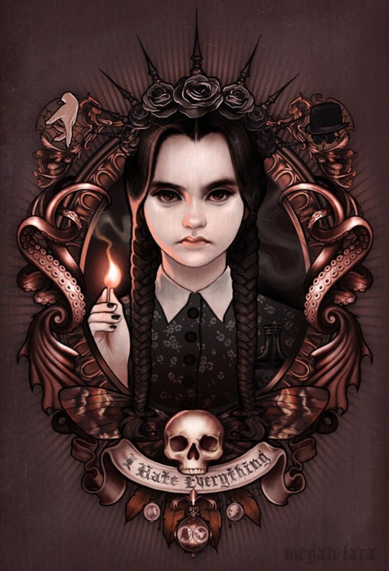 Венсдей Аддамс эскиз