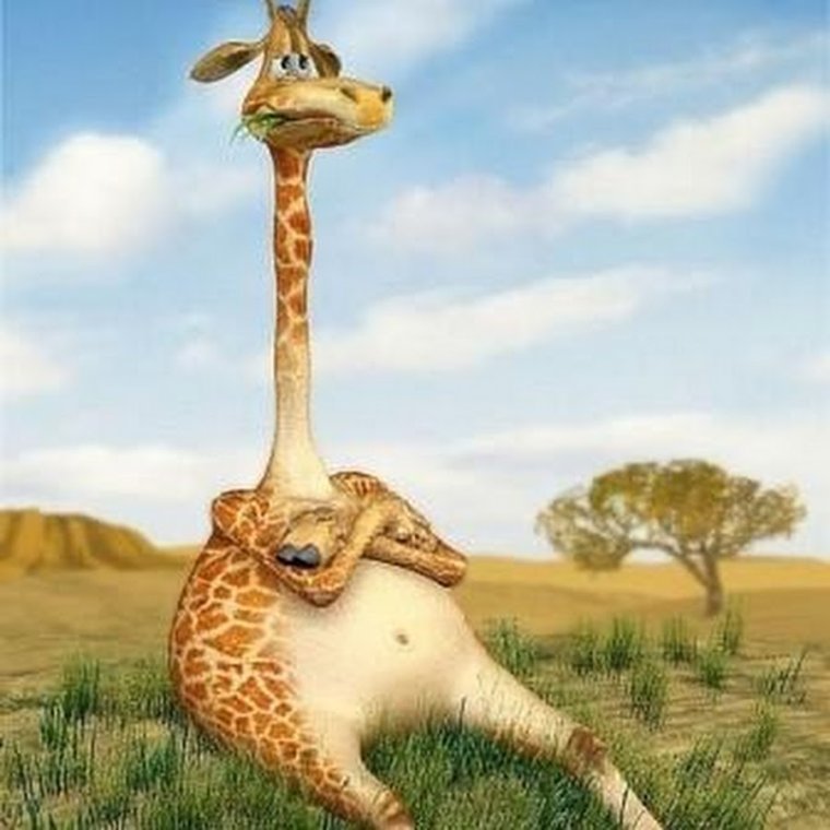 Девушка с жирафом