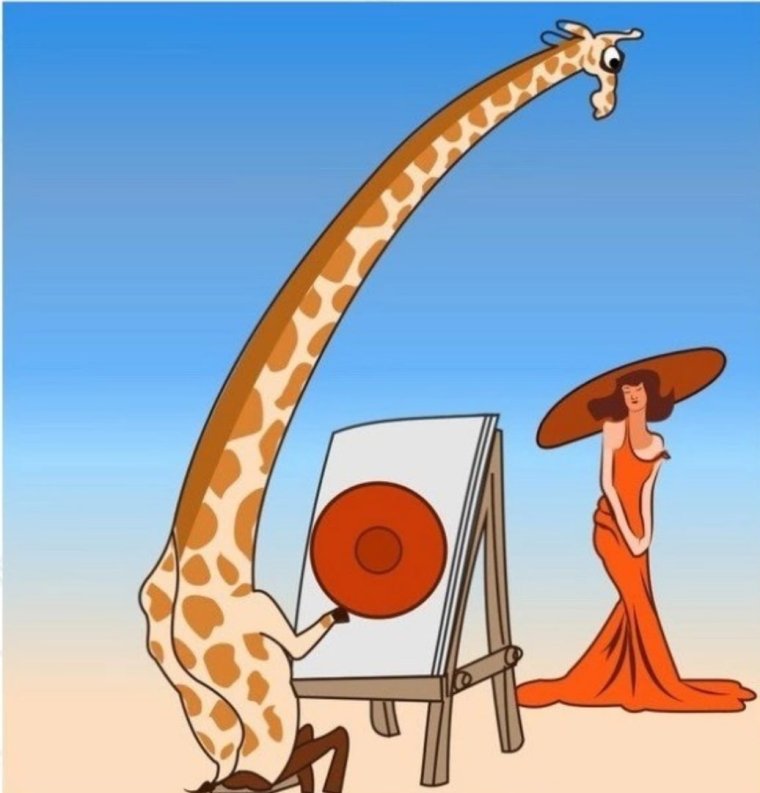 Жираф в кустах