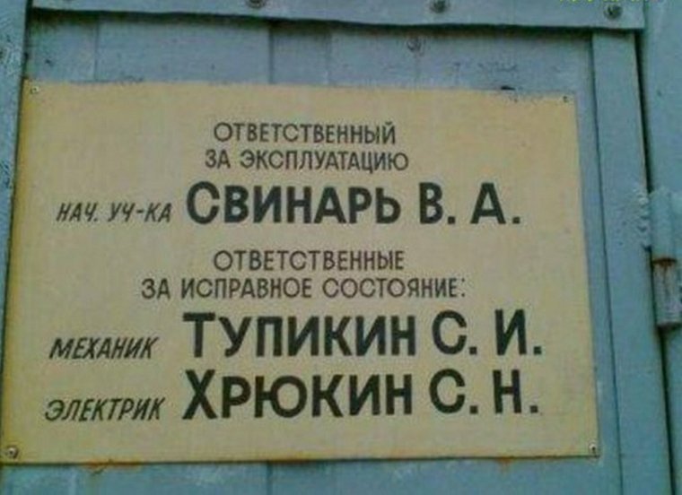 Самые смешные фамилии