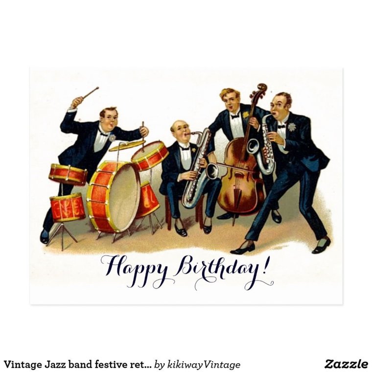 Открытка с днем рождения джаз