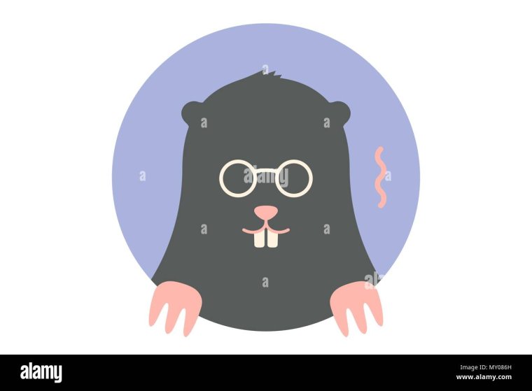 Серая мышь в очках