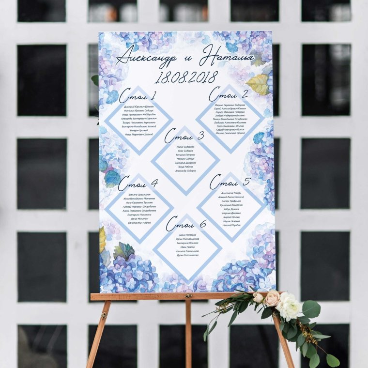 Открытки для рассадки гостей