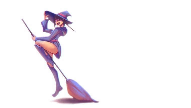 Ведьма на метле вверх ногами